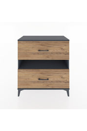 Hyperion Şifonyer Tek Raflı 2 Çekmeceli 88x44x96 Antrasit-Çam