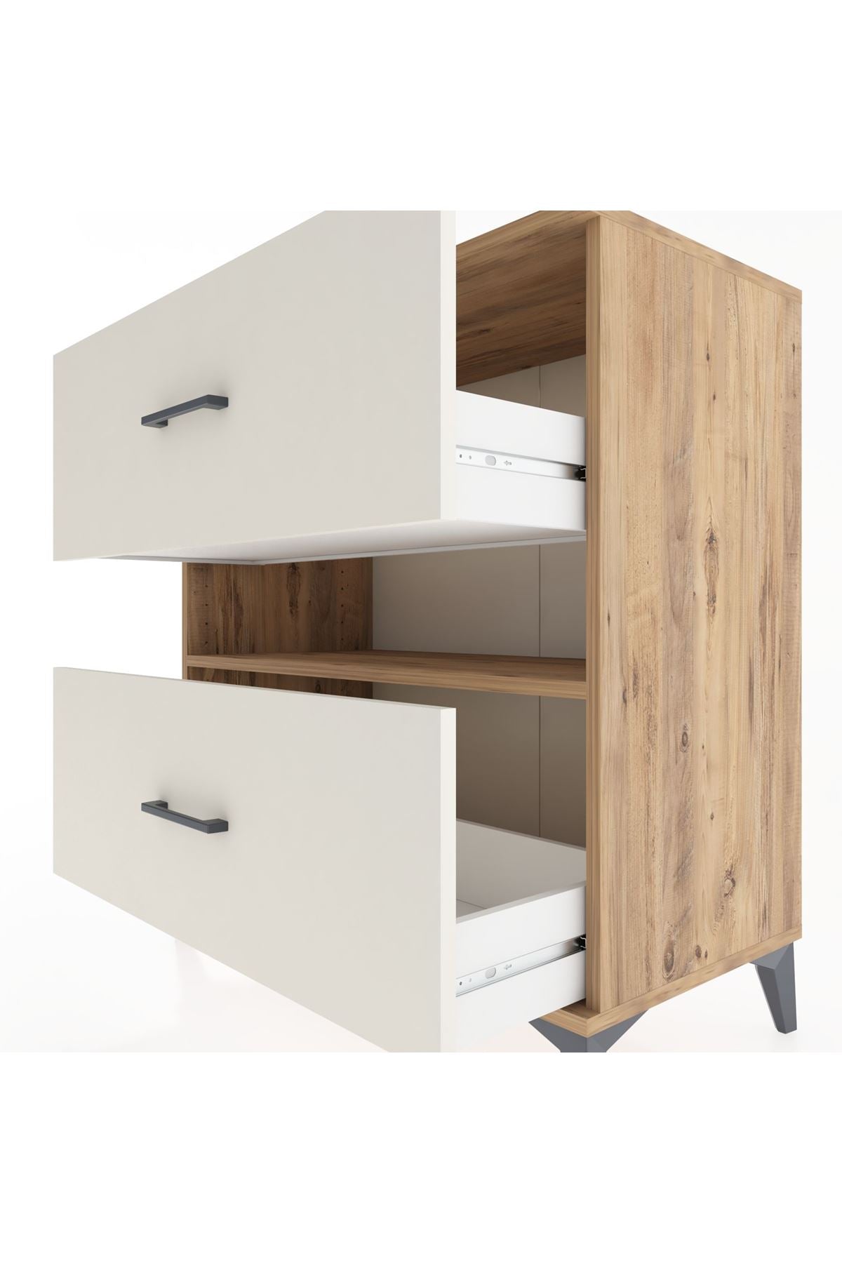 Hyperion Şifonyer Tek Raflı 2 Çekmeceli 88x44x96 Çam-Aytaşı