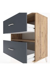 Hyperion Şifonyer Tek Raflı 2 Çekmeceli 88x44x96 Çam-Antrasit