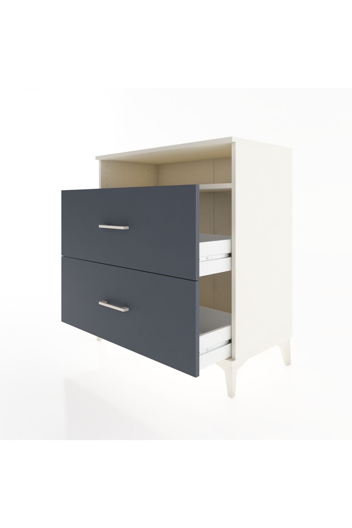 Hyperion Şifonyer Tek Raflı 2 Çekmeceli 88x44x96 Aytaşı-Antrasit