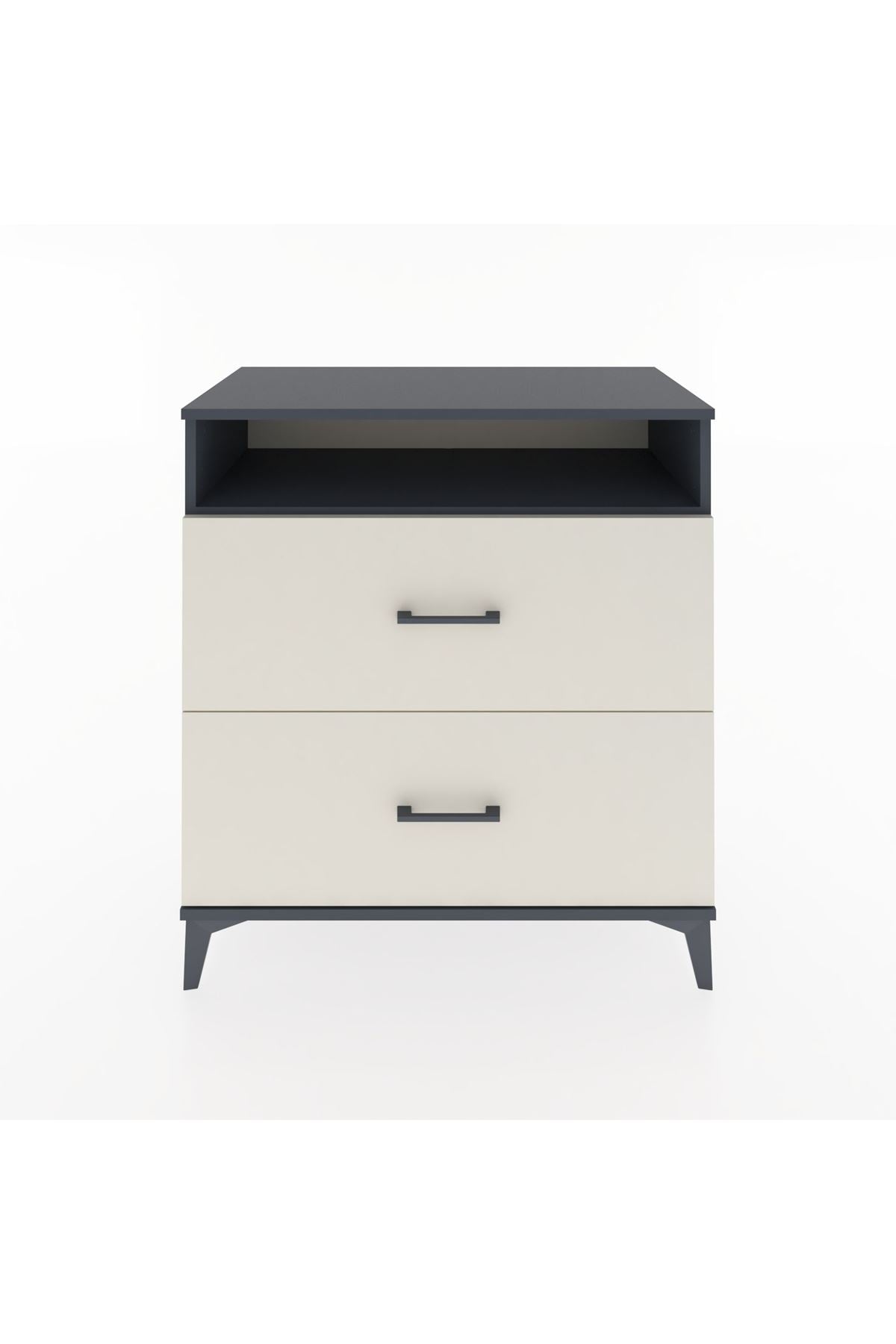 Hyperion Şifonyer Tek Raflı 2 Çekmeceli 88x44x96 Antrasit-Aytaşı