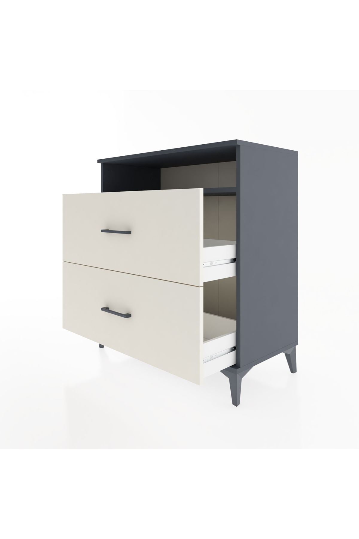 Hyperion Şifonyer Tek Raflı 2 Çekmeceli 88x44x96 Antrasit-Aytaşı