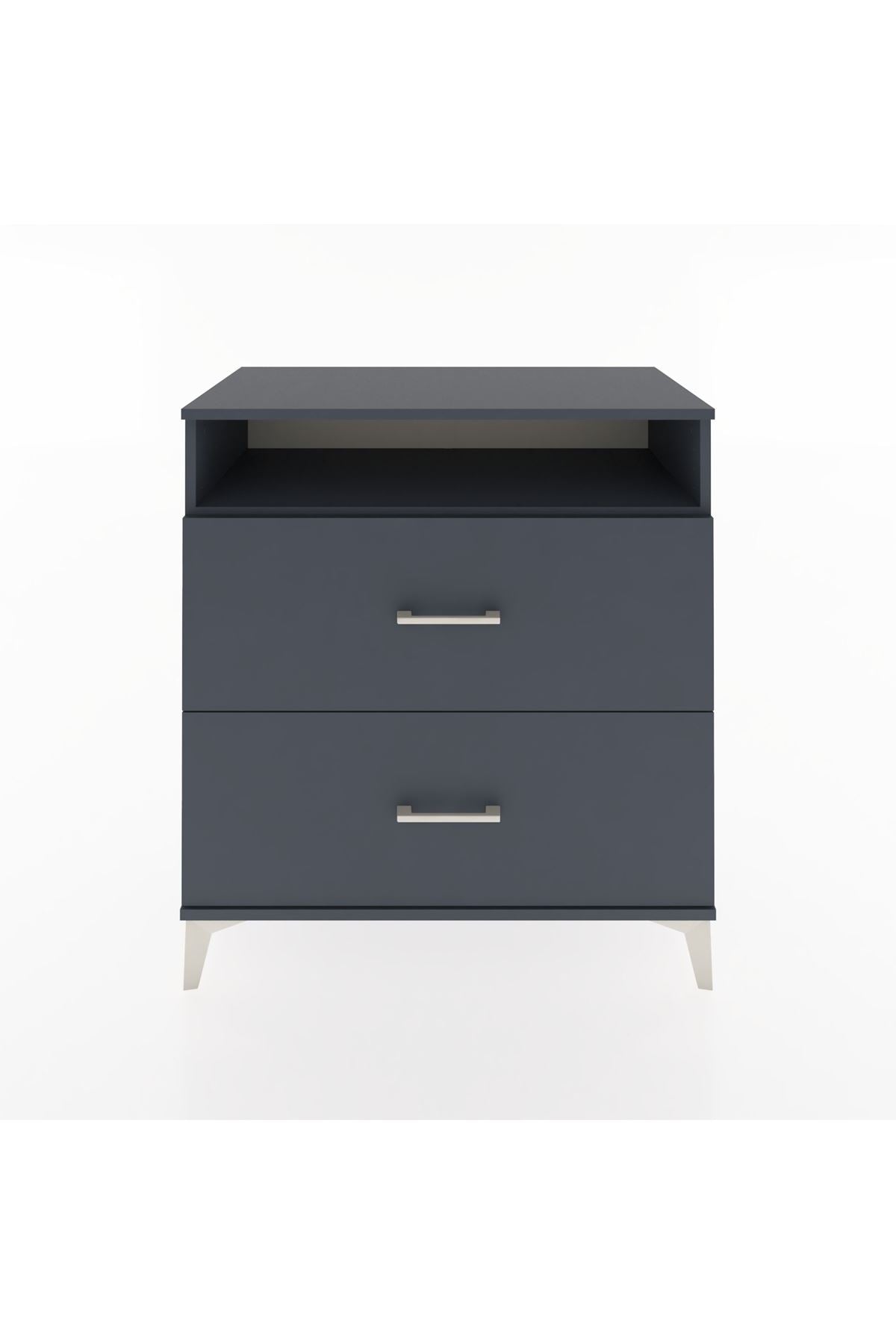 Hyperion Şifonyer Tek Raflı 2 Çekmeceli 88x44x96 Antrasit-Antrasit