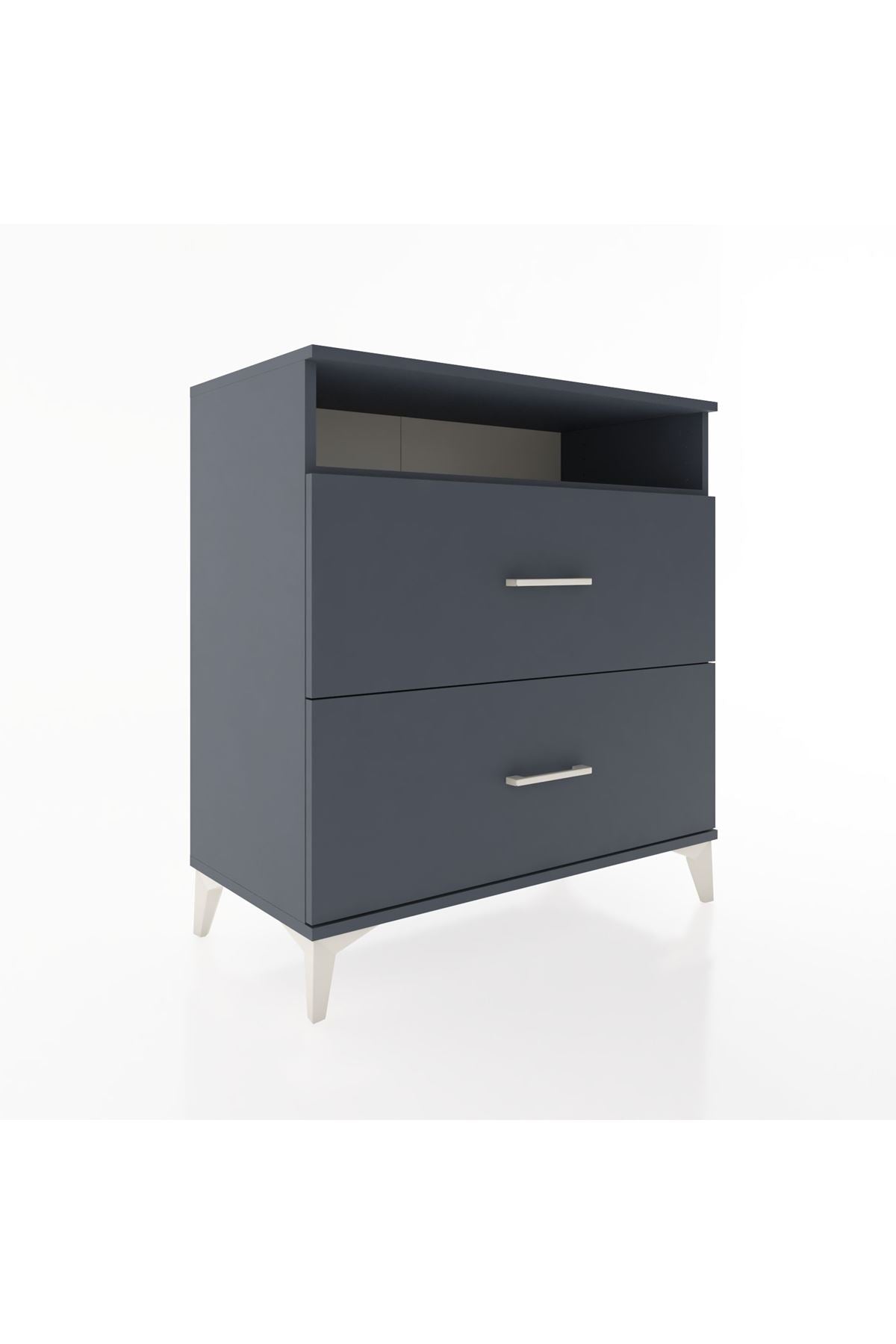 Hyperion Şifonyer Tek Raflı 2 Çekmeceli 88x44x96 Antrasit-Antrasit