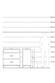 Hyperion Şifonyer Tek Raflı 2 Çekmeceli 88x44x96 Antrasit-Antrasit