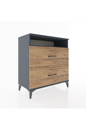 Hyperion Şifonyer Tek Raflı 2 Çekmeceli 88x44x96 Antrasit-Çam