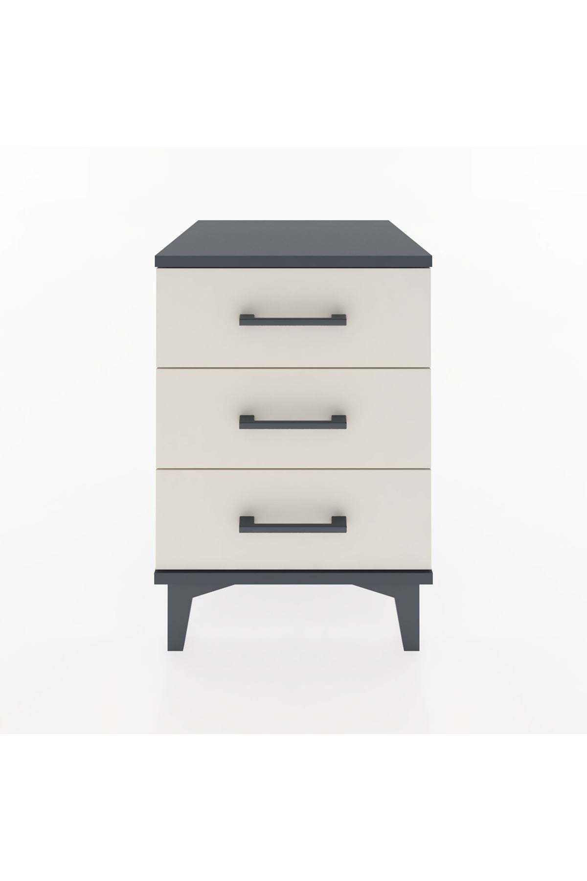 Hyperion Komodin 3 Çekmeceli 44x44x64 Antrasit-Aytaşı