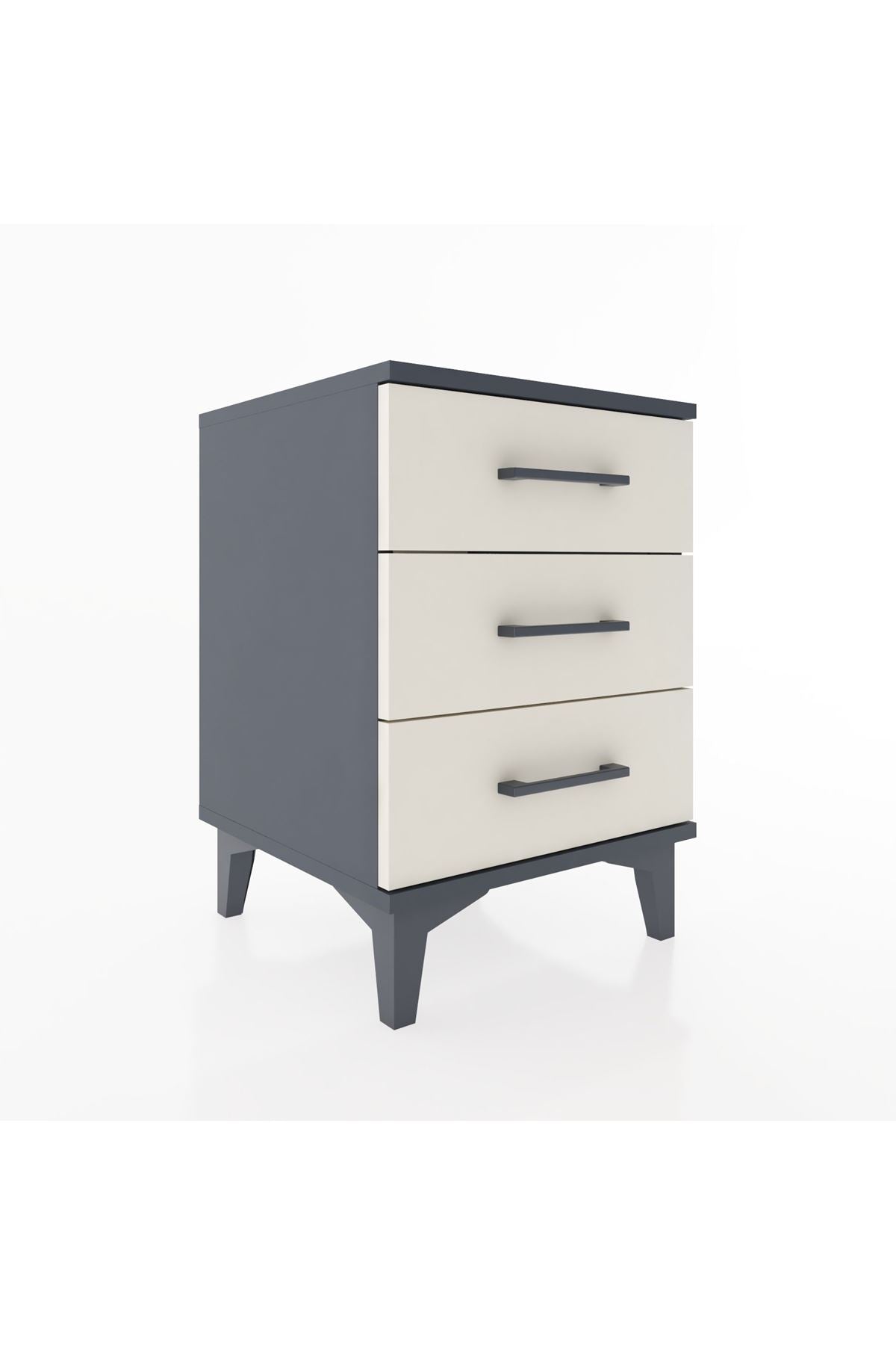 Hyperion Komodin 3 Çekmeceli 44x44x64 Antrasit-Aytaşı