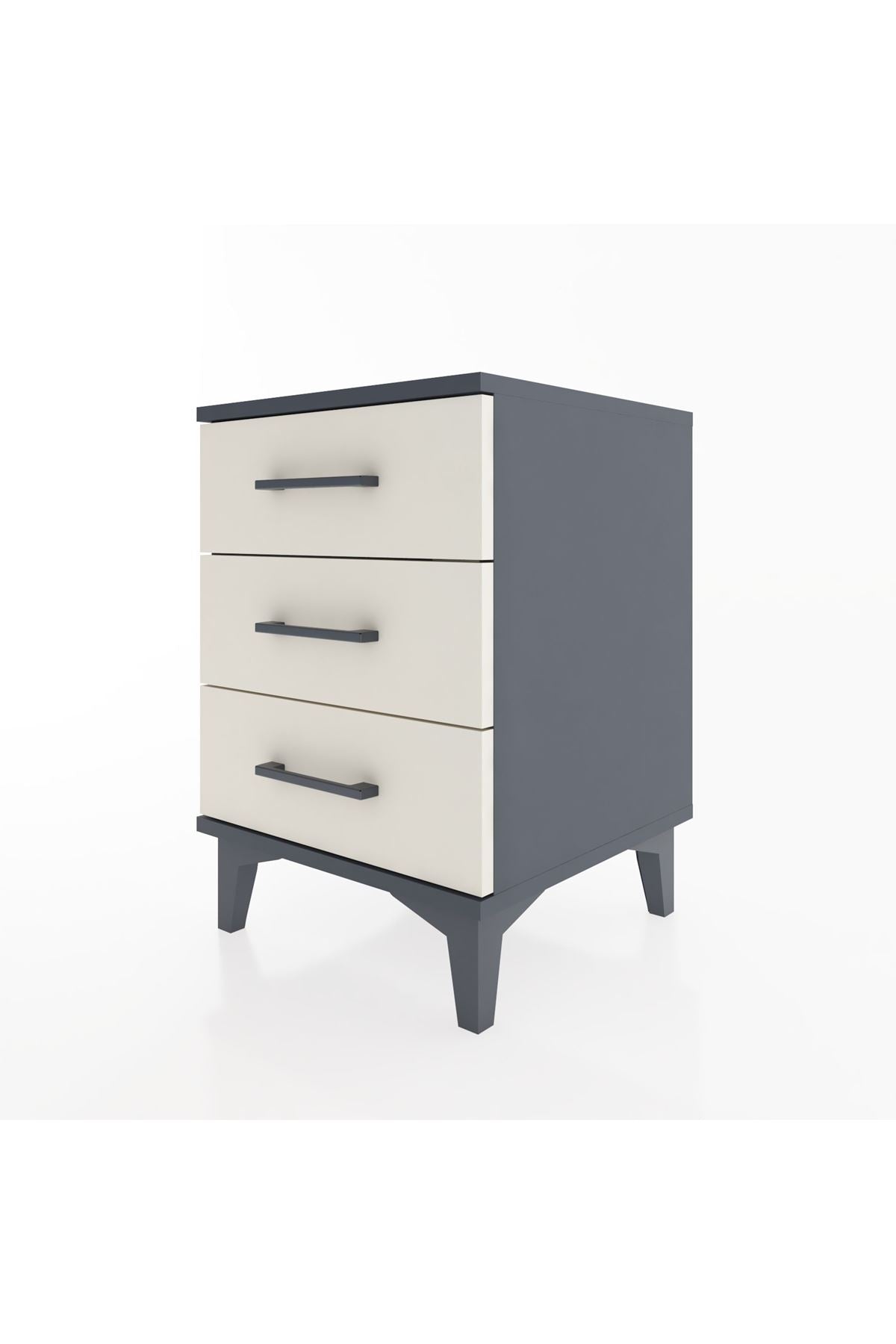 Hyperion Komodin 3 Çekmeceli 44x44x64 Antrasit-Aytaşı