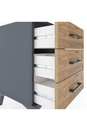 Hyperion Komodin 3 Çekmeceli 44x44x64 Antrasit-Çam