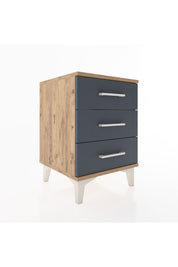 Hyperion Komodin 3 Çekmeceli 44x44x64 Çam-Antrasit