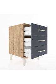 Hyperion Komodin 3 Çekmeceli 44x44x64 Çam-Antrasit