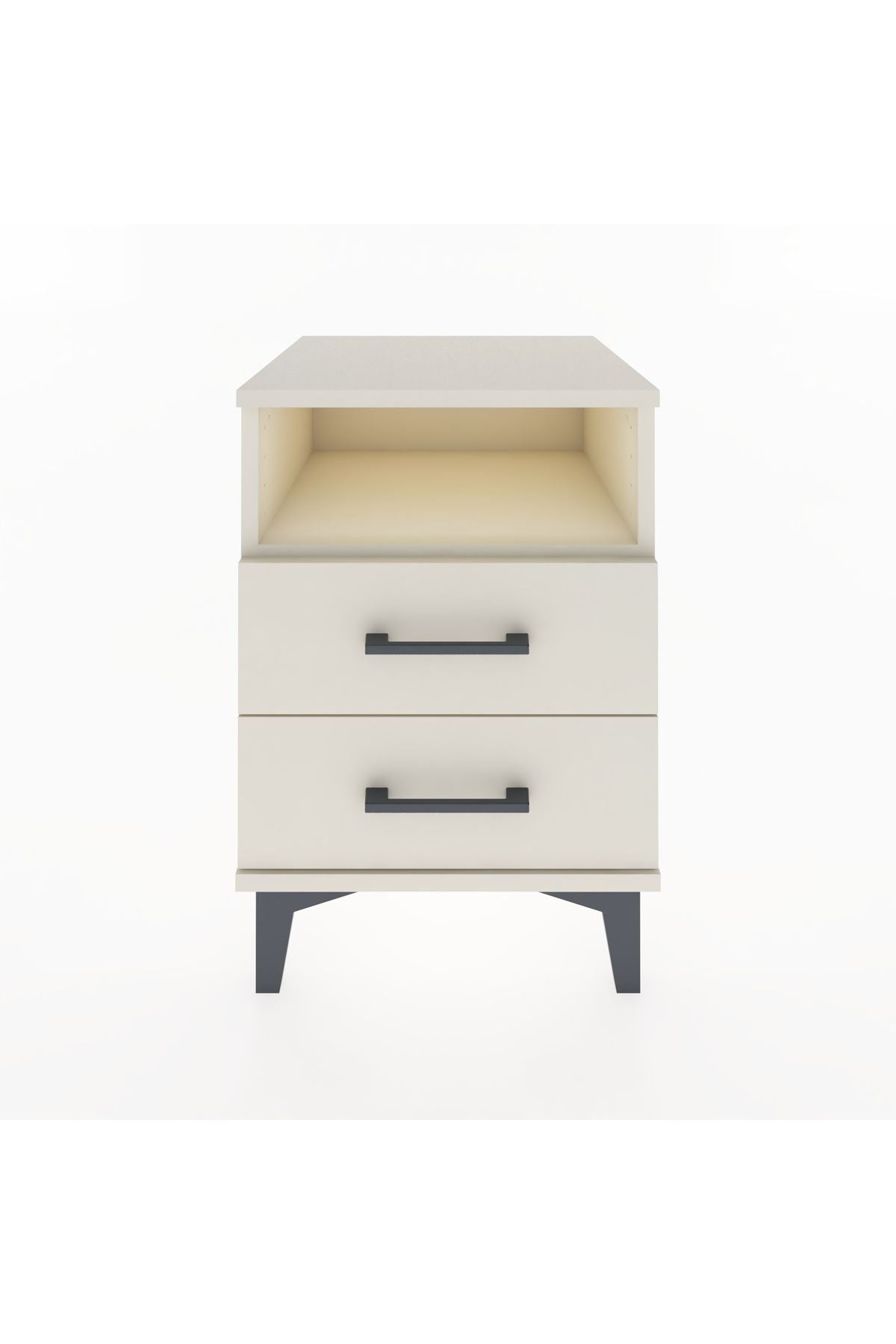 Hyperion Komodin Tek Raflı 2 Çekmeceli 44x44x64 Aytaşı-Aytaşı