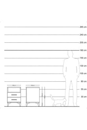 Hyperion Komodin Tek Raflı 2 Çekmeceli 44x44x64 Aytaşı-Aytaşı