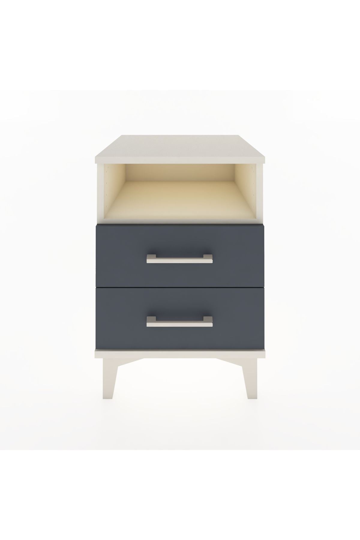 Hyperion Komodin Tek Raflı 2 Çekmeceli 44x44x64 Aytaşı-Antrasit