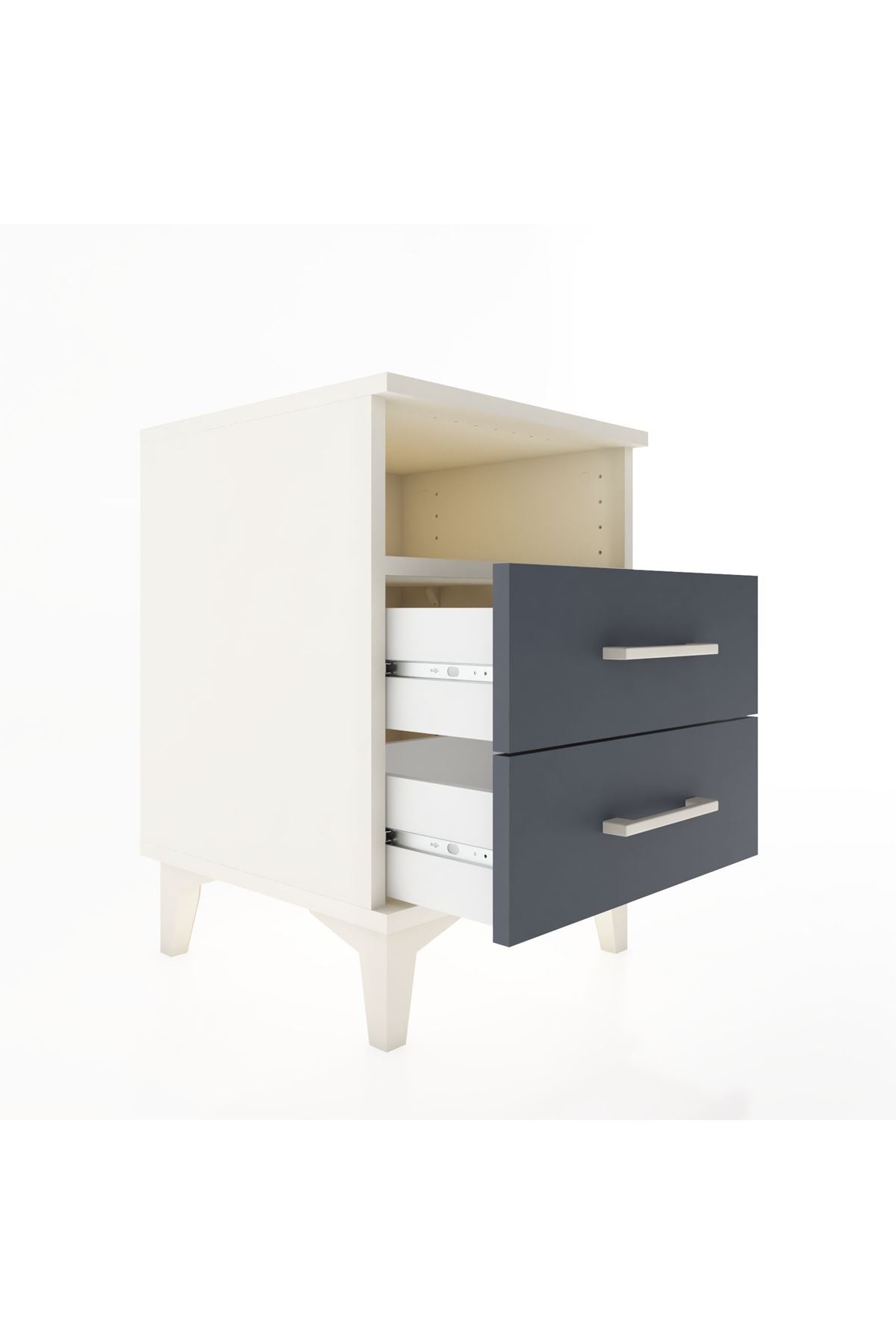 Hyperion Komodin Tek Raflı 2 Çekmeceli 44x44x64 Aytaşı-Antrasit