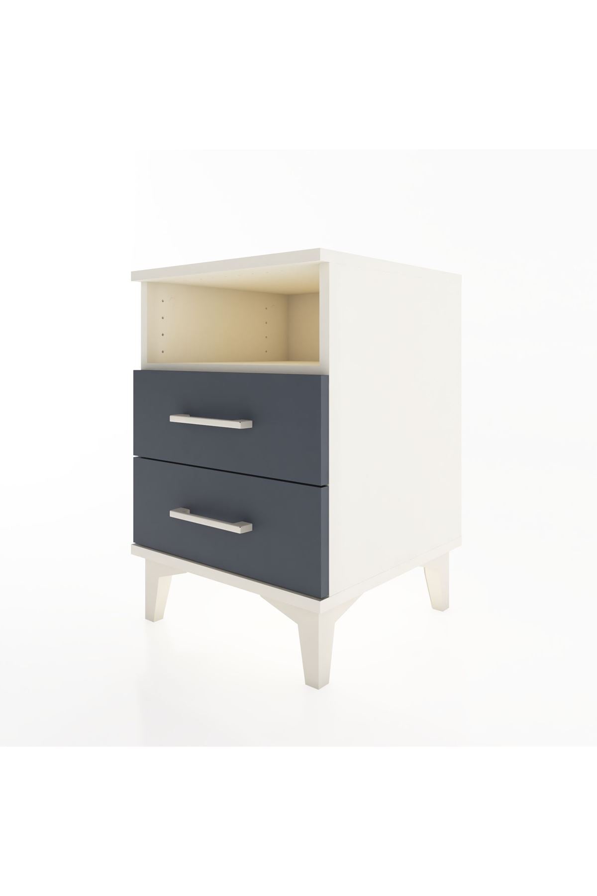 Hyperion Komodin Tek Raflı 2 Çekmeceli 44x44x64 Aytaşı-Antrasit