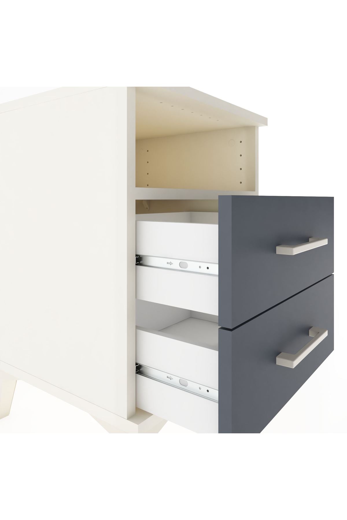 Hyperion Komodin Tek Raflı 2 Çekmeceli 44x44x64 Aytaşı-Antrasit