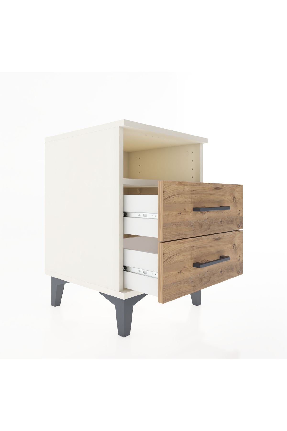Hyperion Komodin Tek Raflı 2 Çekmeceli 44x44x64 Aytaşı-Çam