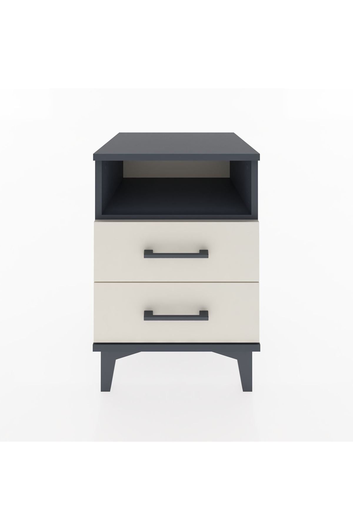 Hyperion Komodin Tek Raflı 2 Çekmeceli 44x44x64 Antrasit-Aytaşı