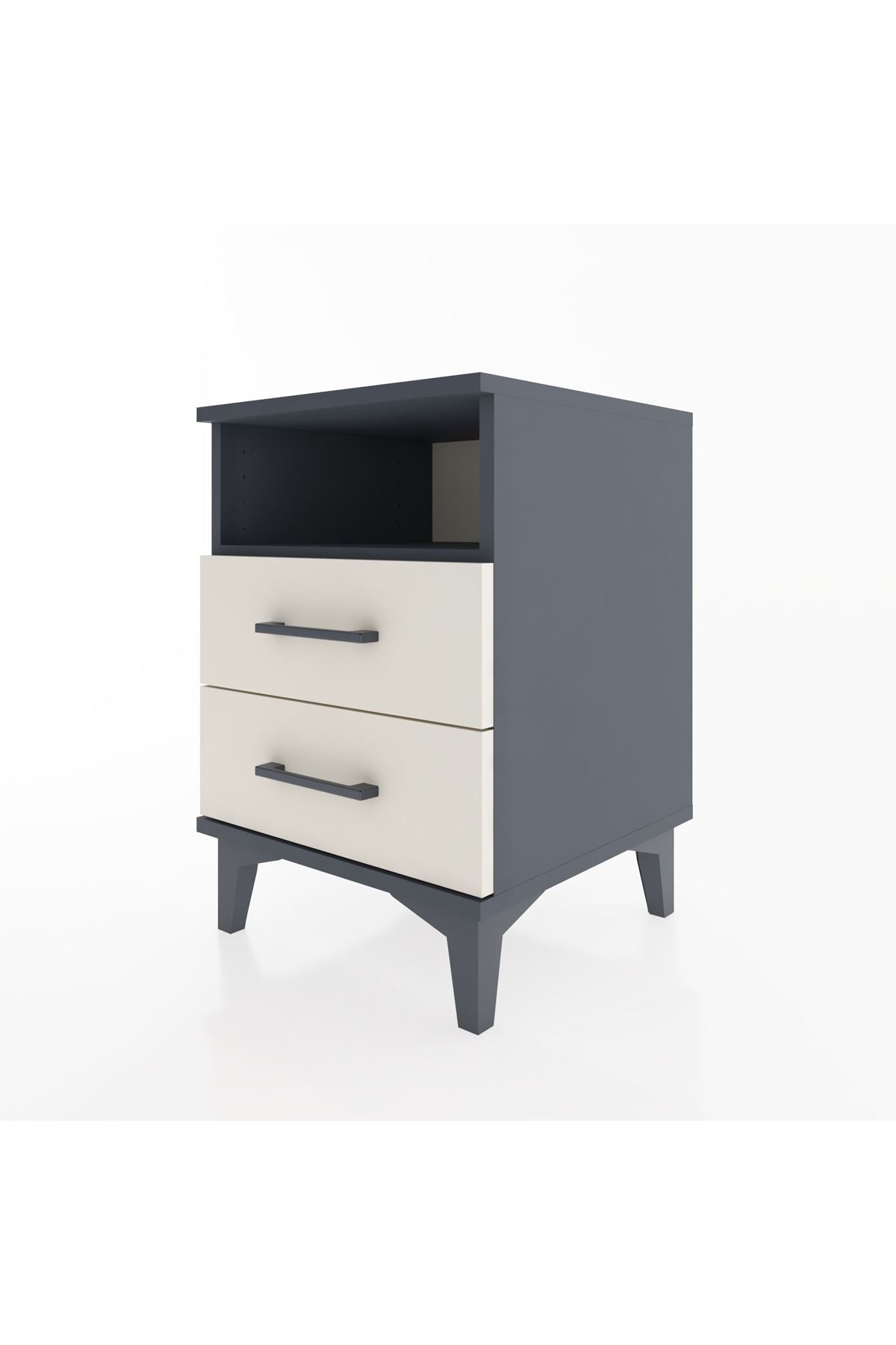 Hyperion Komodin Tek Raflı 2 Çekmeceli 44x44x64 Antrasit-Aytaşı