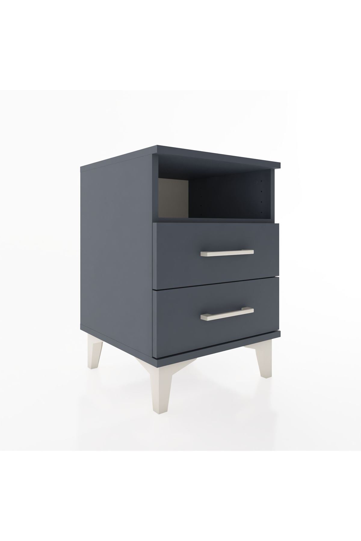 Hyperion Komodin Tek Raflı 2 Çekmeceli 44x44x64 Antrasit-Antrasit