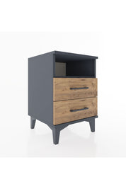 Hyperion Komodin Tek Raflı 2 Çekmeceli 44x44x64 Antrasit-Çam