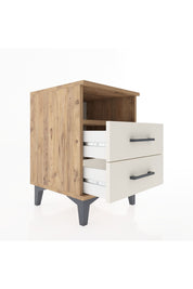 Hyperion Komodin Tek Raflı 2 Çekmeceli 44x44x64 Çam-Aytaşı