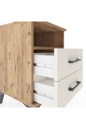 Hyperion Komodin Tek Raflı 2 Çekmeceli 44x44x64 Çam-Aytaşı