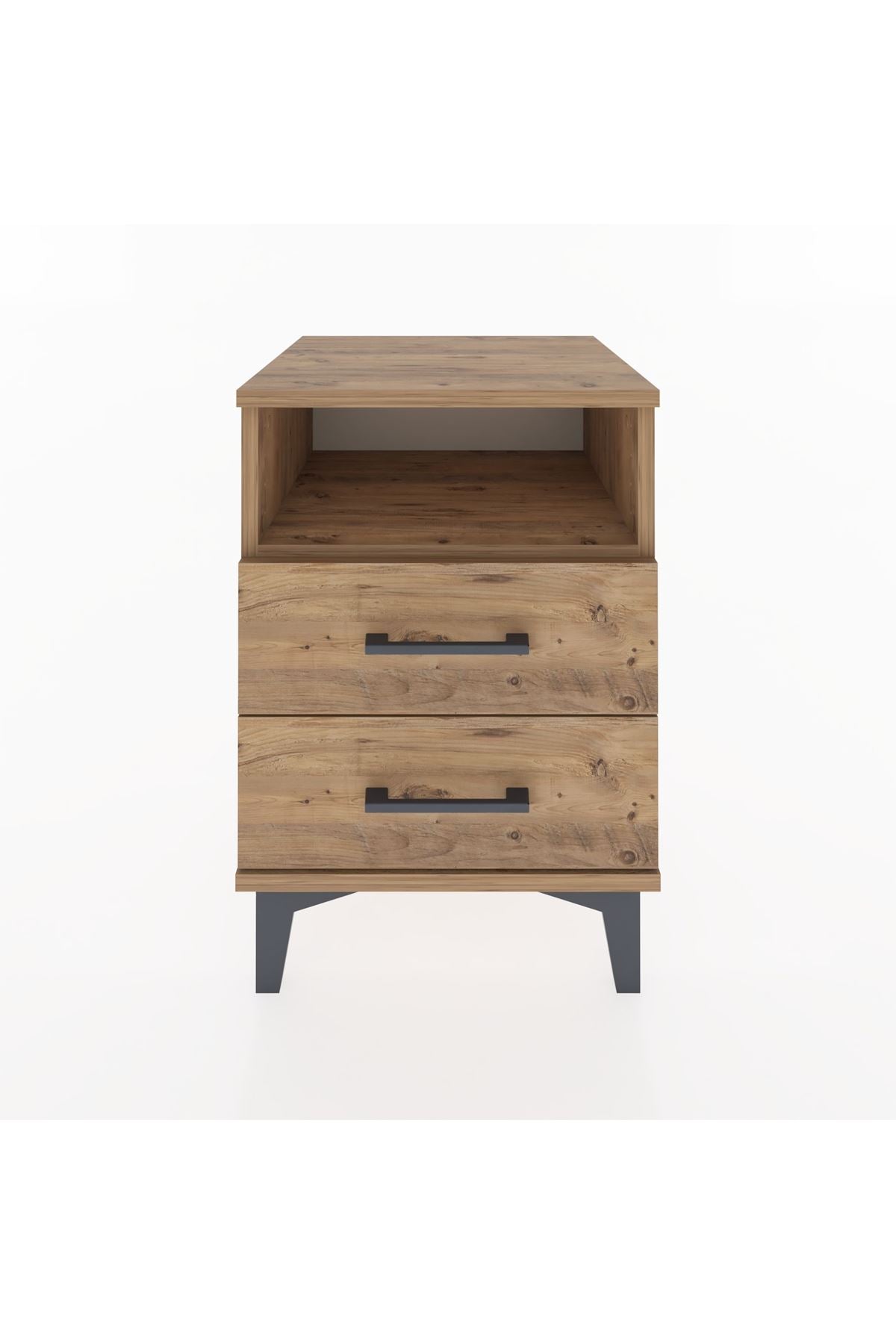 Hyperion Komodin Tek Raflı 2 Çekmeceli 44x44x64 Çam-Çam