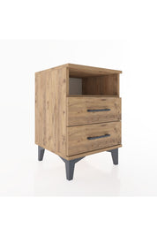 Hyperion Komodin Tek Raflı 2 Çekmeceli 44x44x64 Çam-Çam