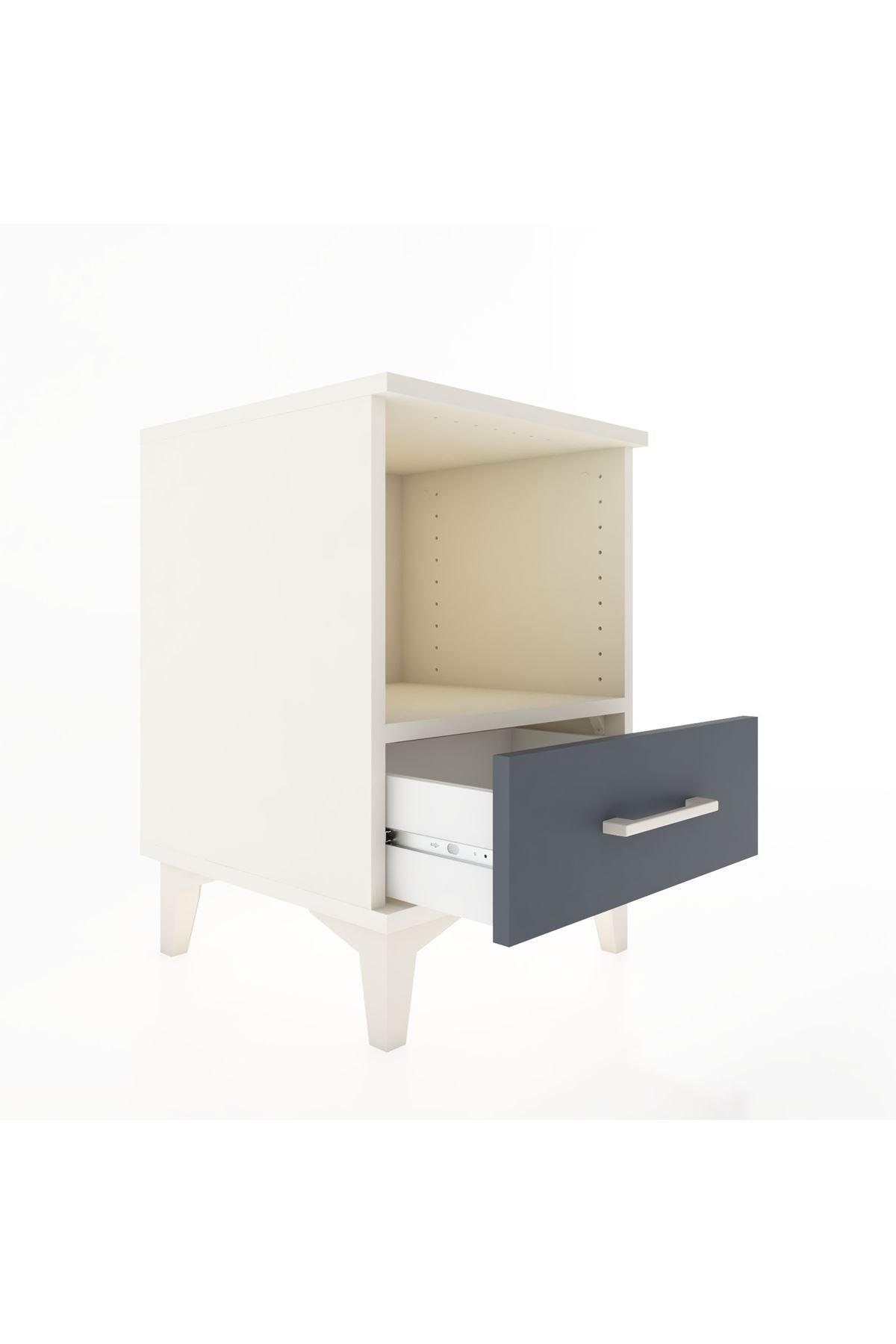 Hyperion Komodin Tek Raflı Tek Çekmeceli 44x44x64 Aytaşı-Antrasit