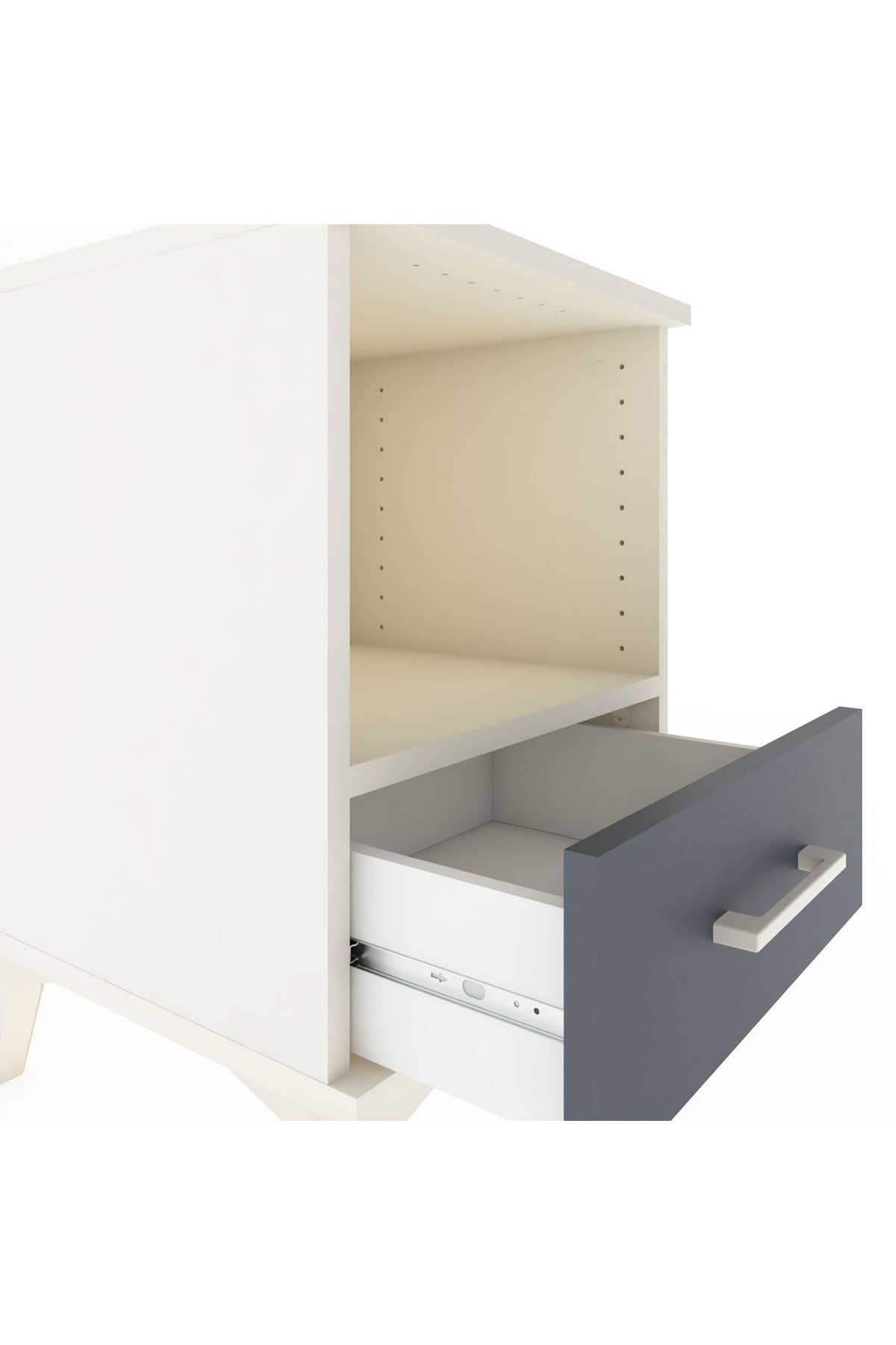 Hyperion Komodin Tek Raflı Tek Çekmeceli 44x44x64 Aytaşı-Antrasit