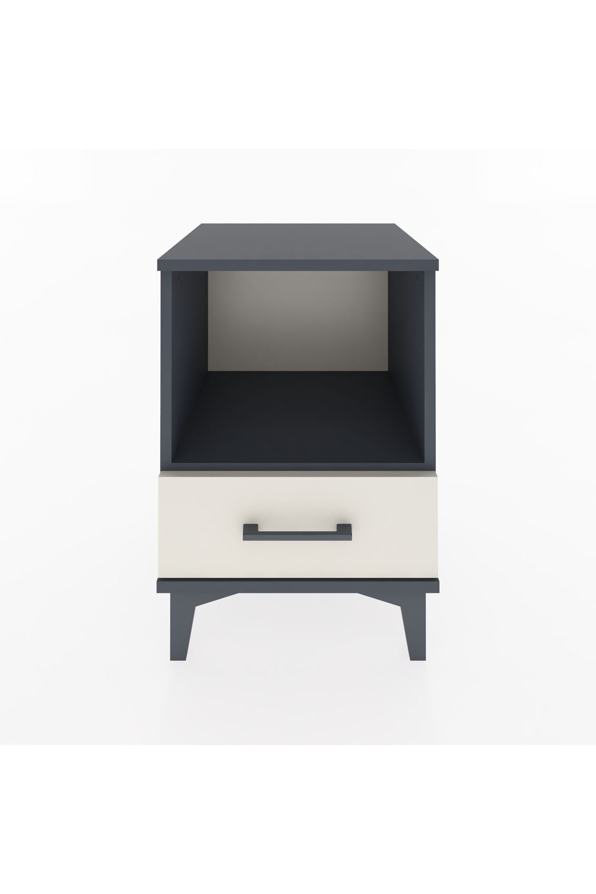 Hyperion Komodin Tek Raflı Tek Çekmeceli 44x44x64 Antrasit-Aytaşı