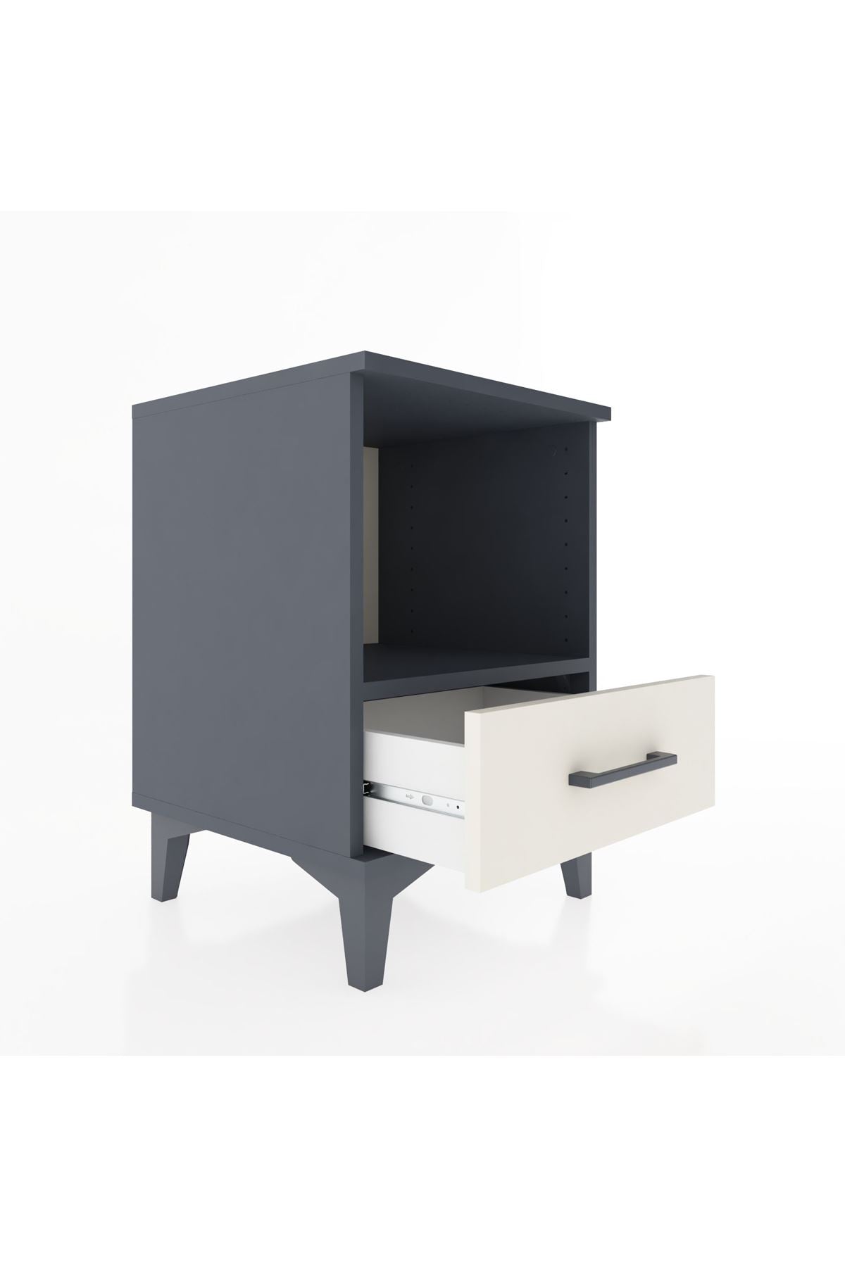 Hyperion Komodin Tek Raflı Tek Çekmeceli 44x44x64 Antrasit-Aytaşı