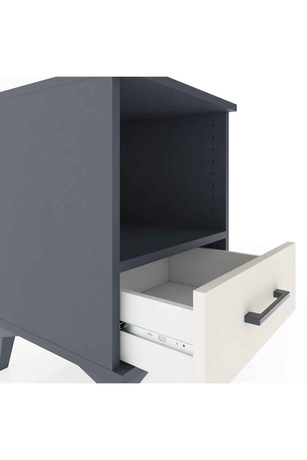 Hyperion Komodin Tek Raflı Tek Çekmeceli 44x44x64 Antrasit-Aytaşı