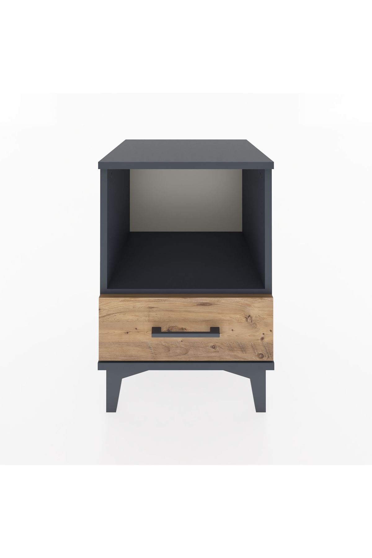 Hyperion Komodin Tek Raflı Tek Çekmeceli 44x44x64 Antrasit-Çam