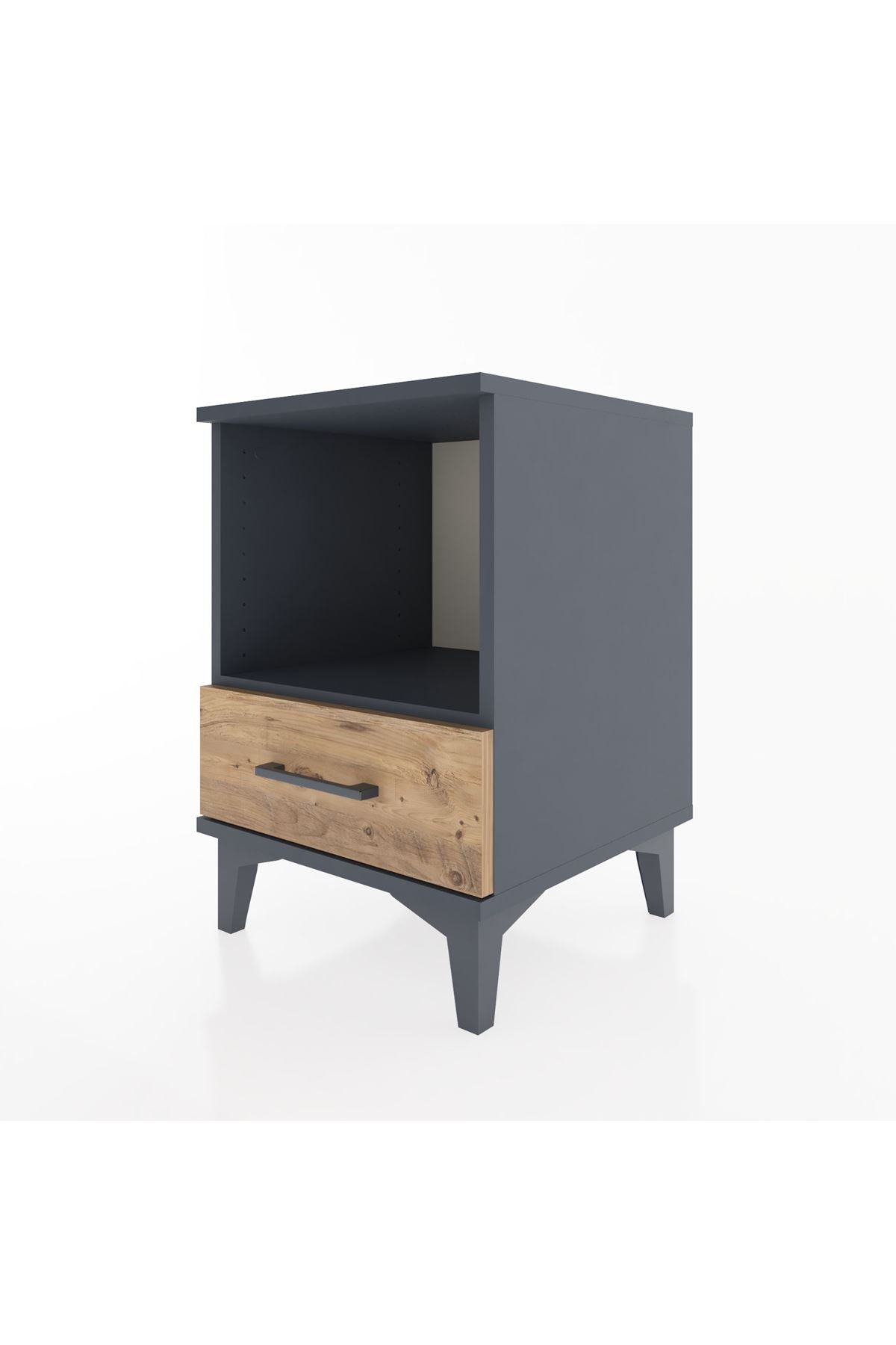 Hyperion Komodin Tek Raflı Tek Çekmeceli 44x44x64 Antrasit-Çam