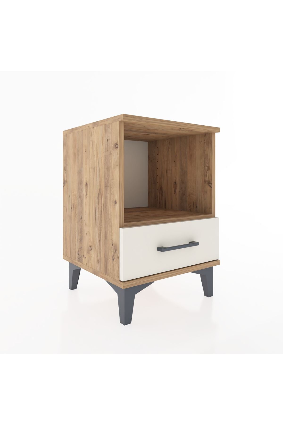 Hyperion Komodin Tek Raflı Tek Çekmeceli 44x44x64 Çam-Aytaşı