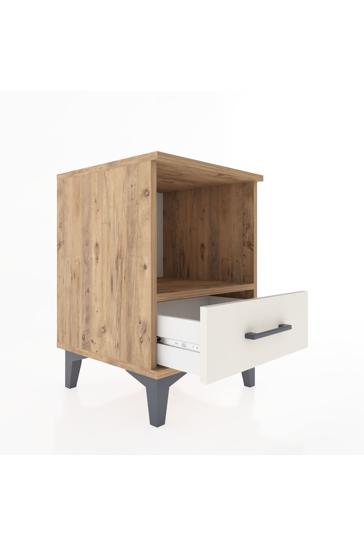 Hyperion Komodin Tek Raflı Tek Çekmeceli 44x44x64 Çam-Aytaşı