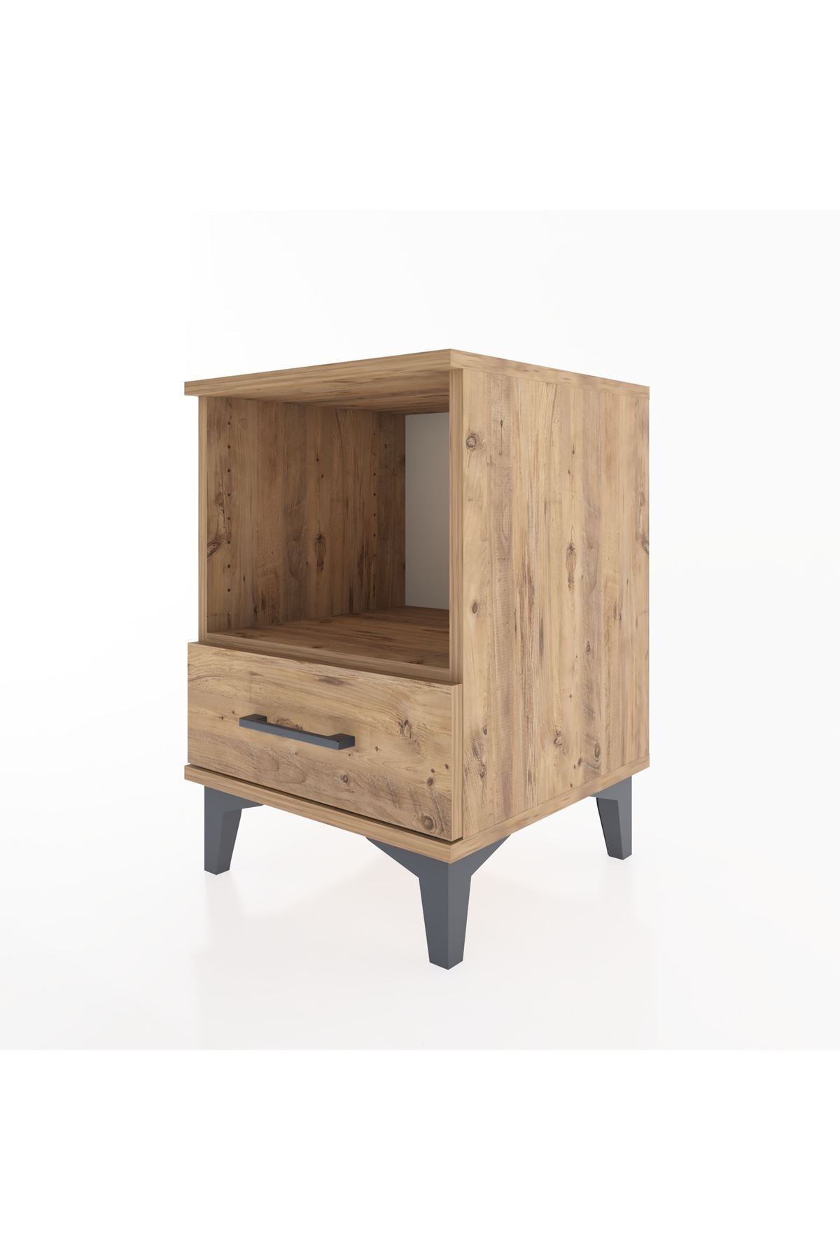 Hyperion Komodin Tek Raflı Tek Çekmeceli 44x44x64 Çam-Çam