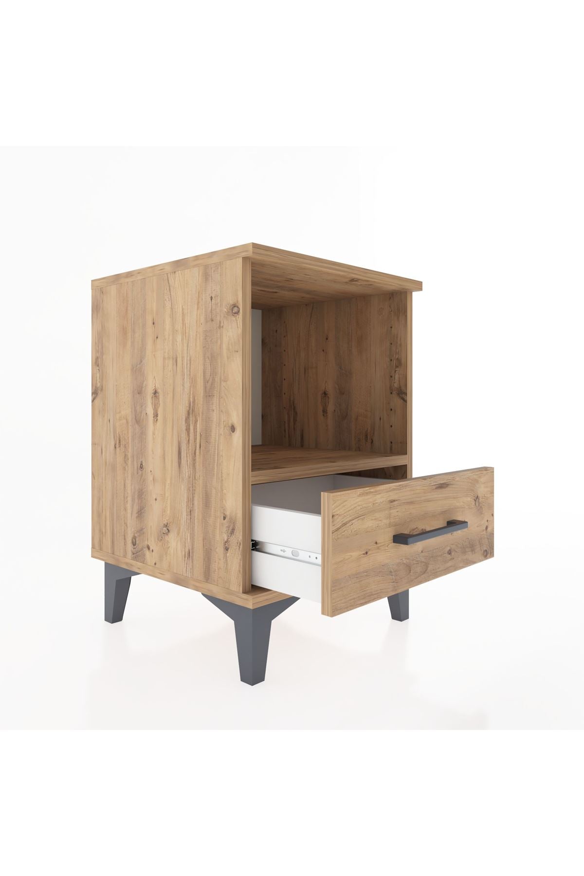 Hyperion Komodin Tek Raflı Tek Çekmeceli 44x44x64 Çam-Çam