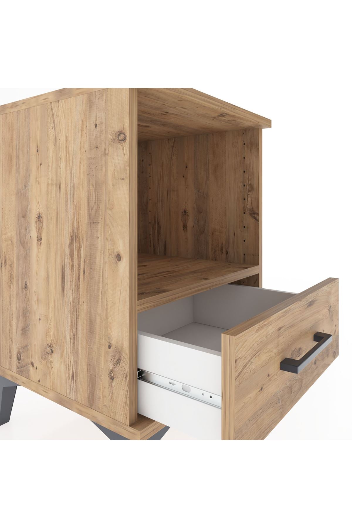 Hyperion Komodin Tek Raflı Tek Çekmeceli 44x44x64 Çam-Çam