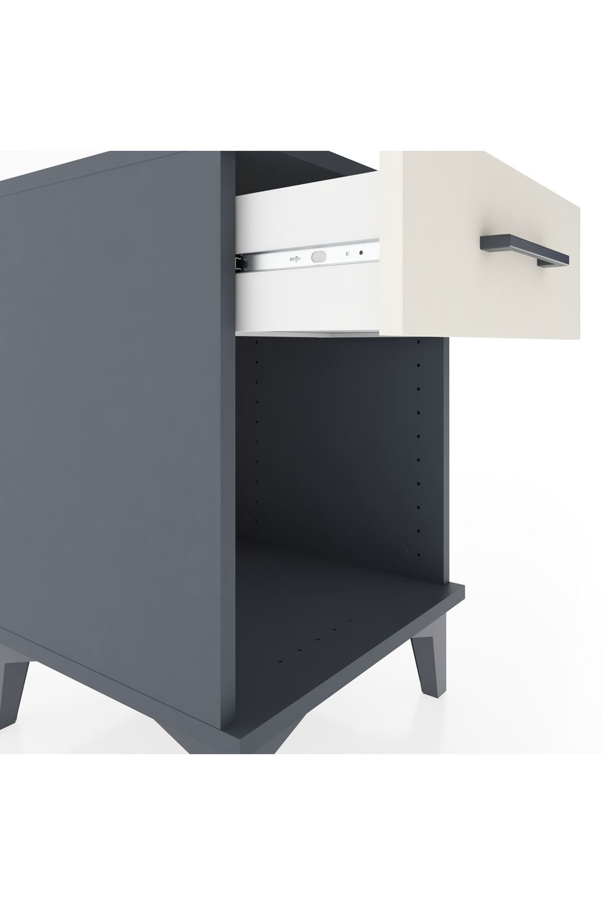 Hyperion Komodin Tek Çekmeceli 44x44x64 Antrasit-Aytaşı