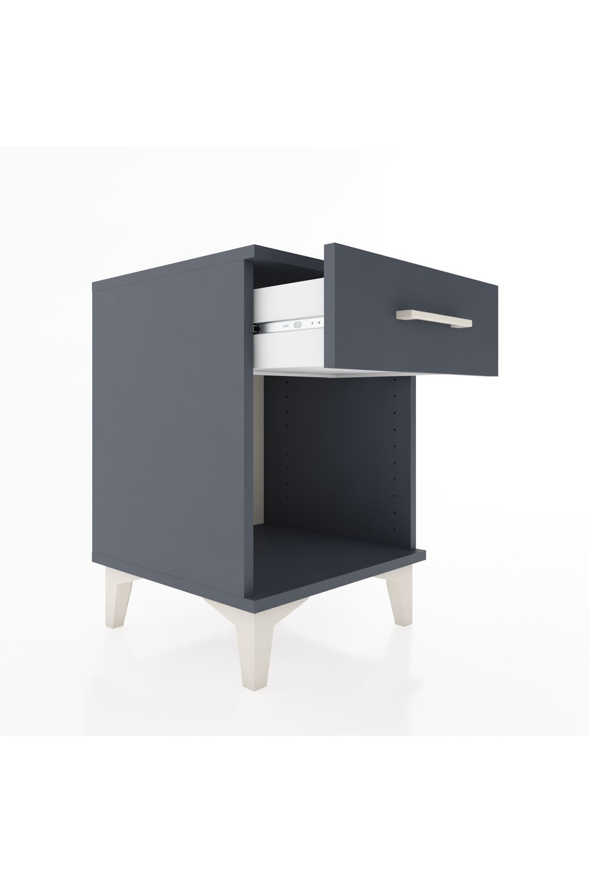 Hyperion Komodin Tek Çekmeceli 44x44x64 Antrasit-Antrasit