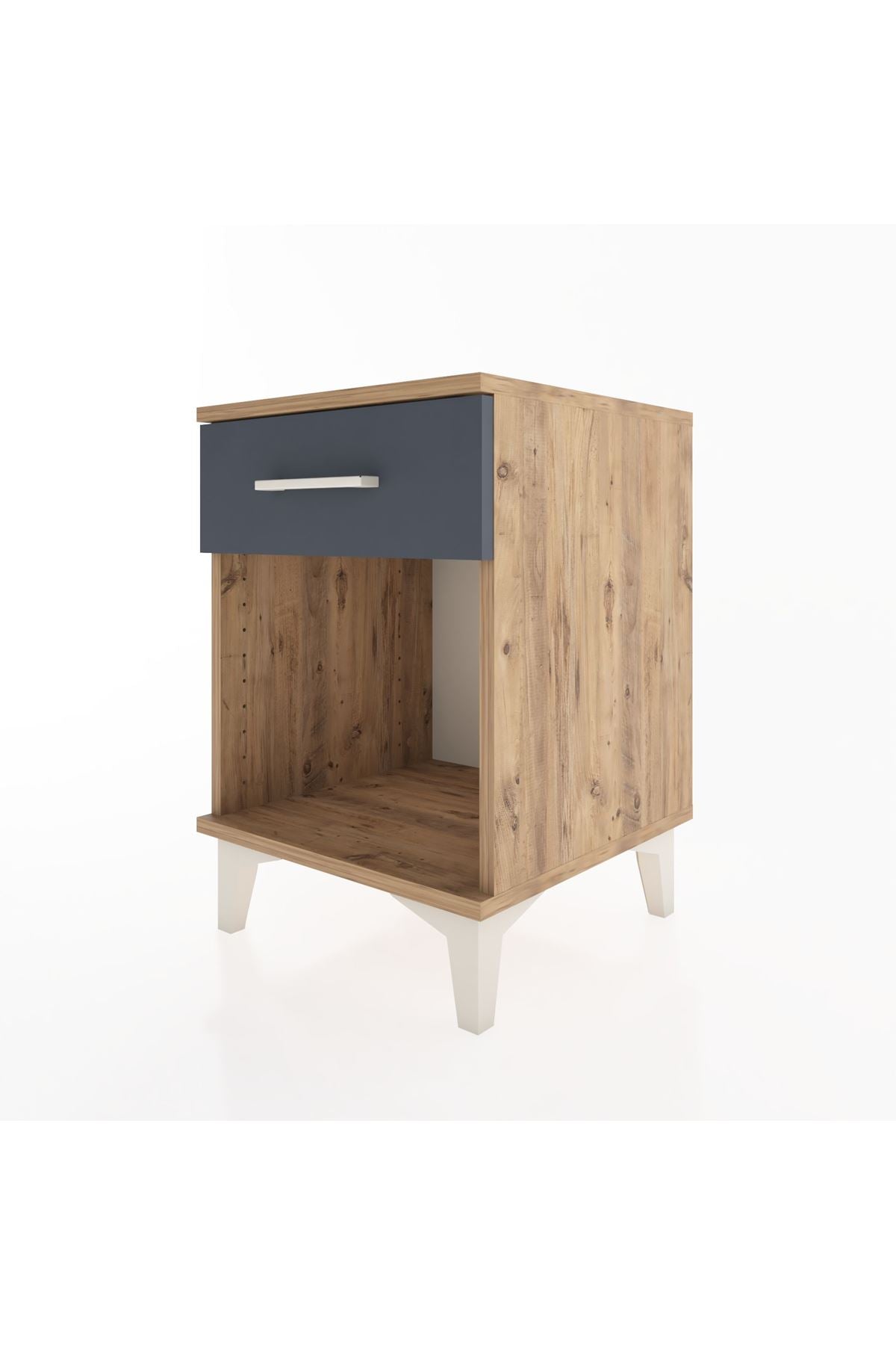 Hyperion Komodin Tek Çekmeceli 44x44x64 Çam-Antrasit