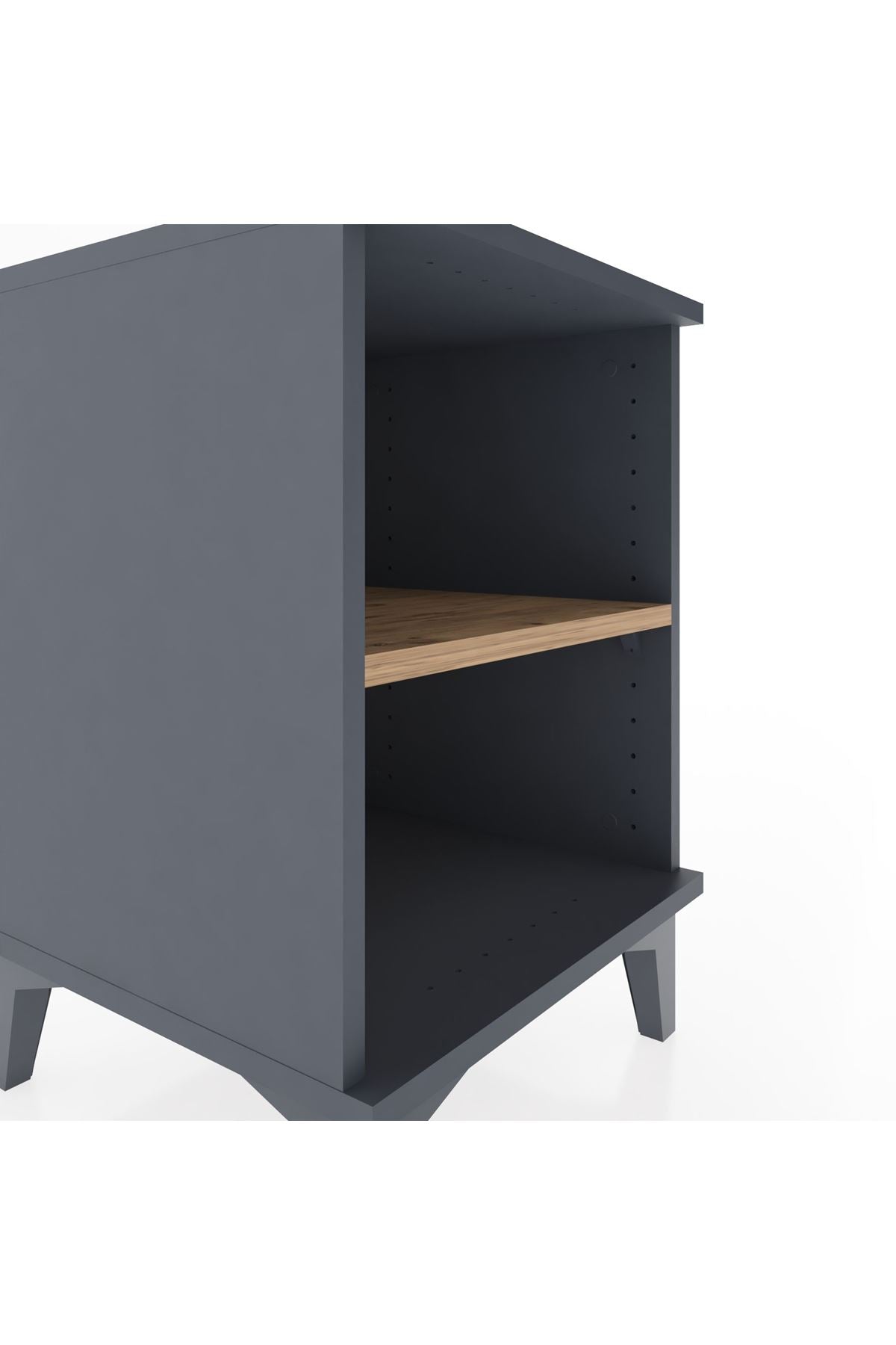 Hyperion Komodin Tek Raflı 44x44x64 Antrasit-Çam