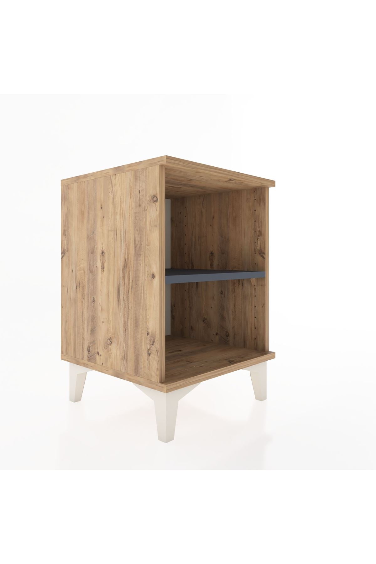 Hyperion Komodin Tek Raflı 44x44x64 Çam-Antrasit