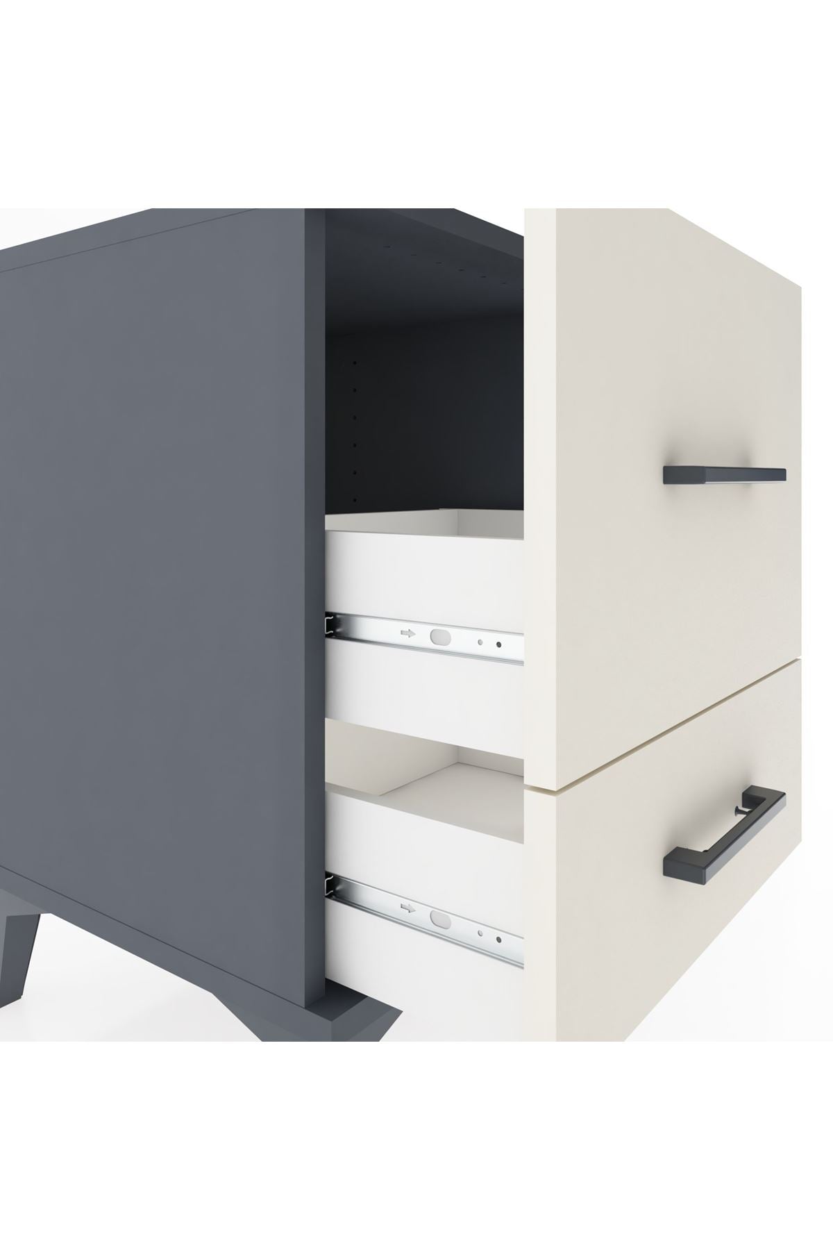 Hyperion Komodin 2 Çekmeceli 44x44x64 Antrasit-Aytaşı