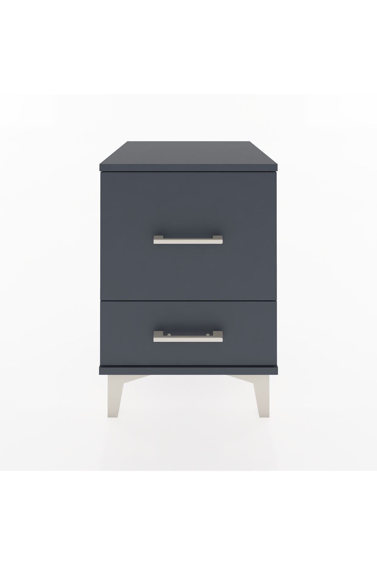 Hyperion Komodin 2 Çekmeceli 44x44x64 Antrasit-Antrasit